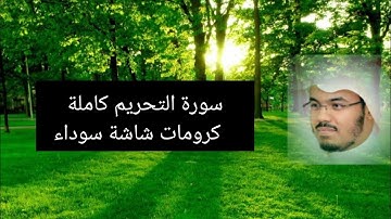 سورة التحريم كاملة|كرومات شاشة سوداء|ياسر الدوسري