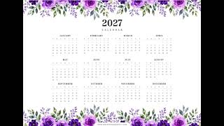 Printable Lavender Bloom 2027 Calendar | Free A4 & Letter | Landscape & Portrait screenshot 3
