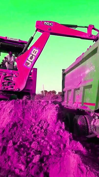 pink jcb 3dx backhoe eco  machine #jcb #jcb3dx #excavator #shorts
