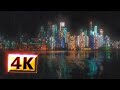【フリー素材 / 4K】　雨降る水辺の都市夜景 CGアニメーション（ループ可）　HDR風 2160p 癒し ヒーリング リラクゼーション
