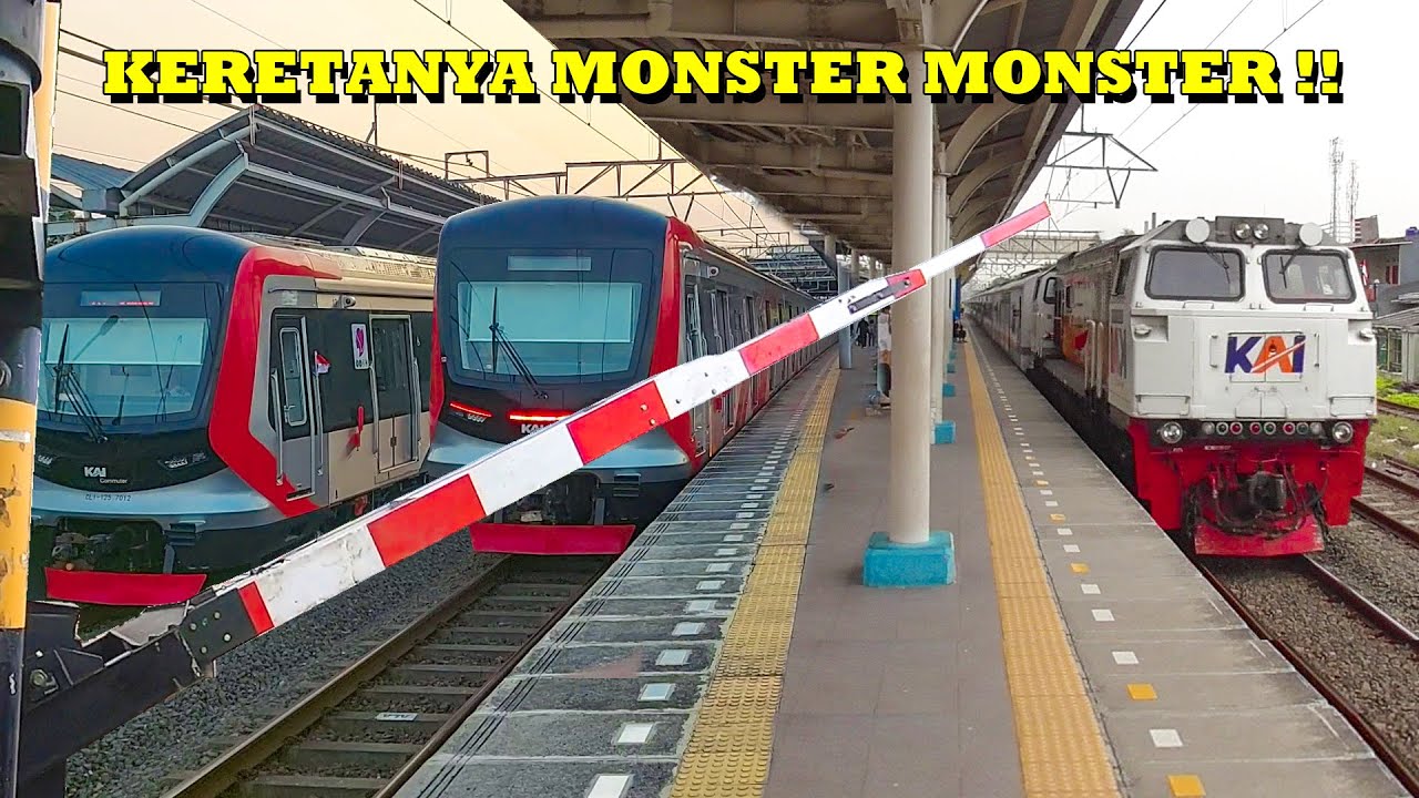 RAMAINYA PASUKAN KERETA API JAKARTA PULANG PERGI PAGI SAMPAI SORE Di Timur Stasiun Cakung !!