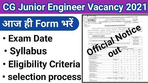 CSPHCL RECRUITMENT | CG JUNIOR ENGINEER RECRUITMENT 2021 | CG JE JUNIOR ENGINEER VACANCY 2021