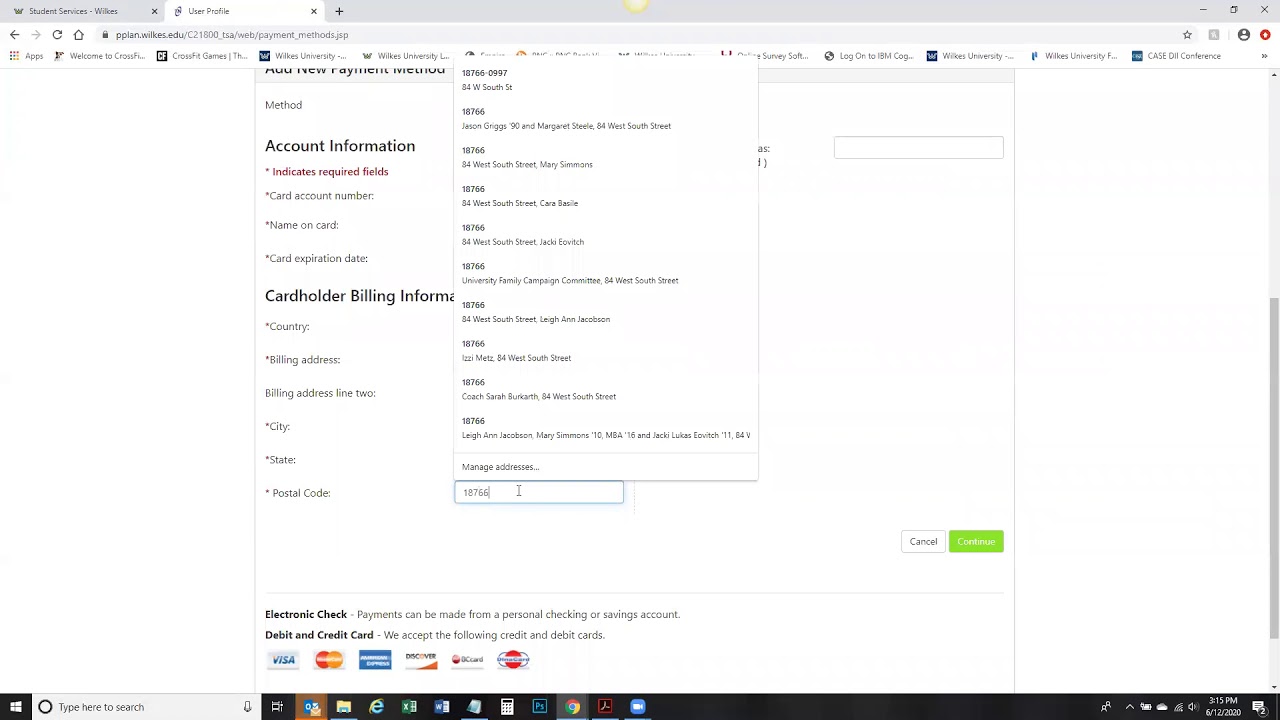Wilkes billing tutorial how to change your payment method for payment