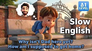 Dad Is Late How Will Leo Get Home Safely? Easy English Listening Story (A2)