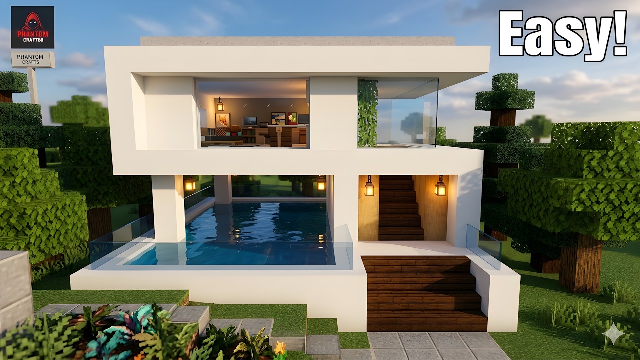 Simple Minecraft house - Tutorial - YouTube