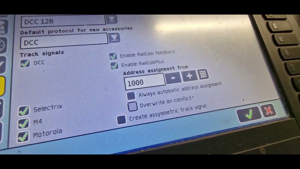 how to enable railcom and railcom plus on the ecos dcc station