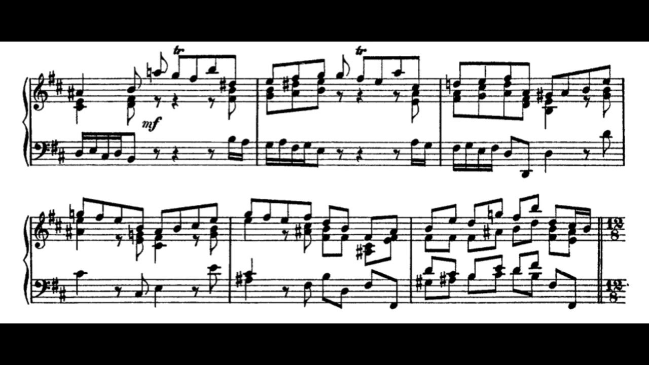 Wie lieblich klingt es in den Ohren (BWV 133 - J.S. Bach) Score Animation