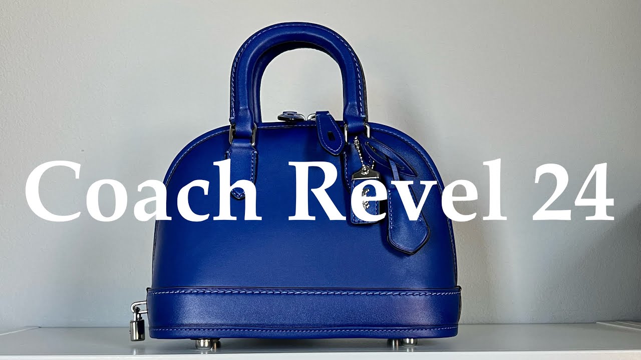 Coach Revel 24 Plaid-Print Leather Top-Handle Bag
