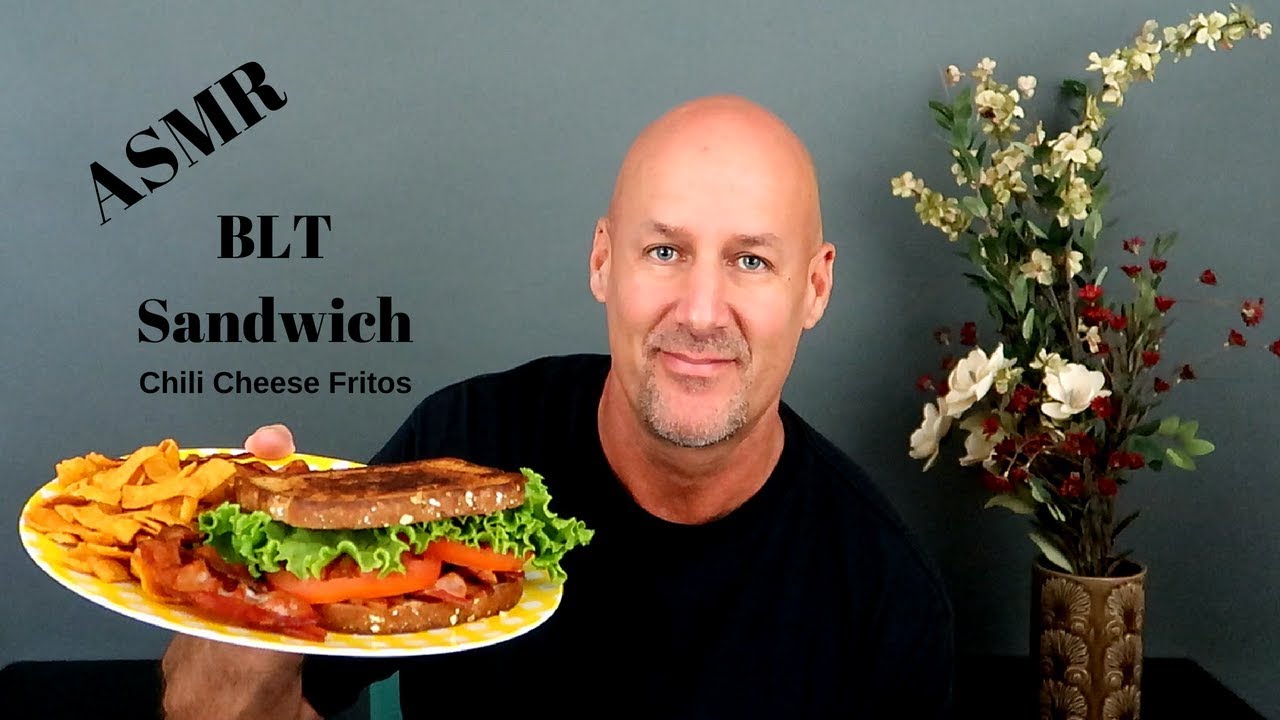 chewing gum silence ASMR BLT Sandwich With Chili Cheese Fritos (Eating Sounds) Soft Spoken