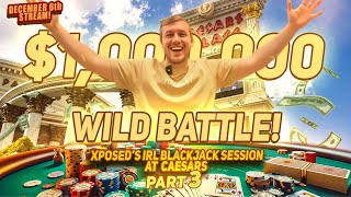It's Getting Wild! Insane $1,000,000 IRL Blackjack Grind At Caesars! Part 3