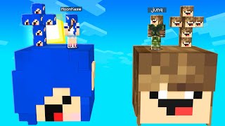 ILHA JVNQ vs ILHA DO DRAGÃO | MINECRAFT ILHA LUCKY BLOCK