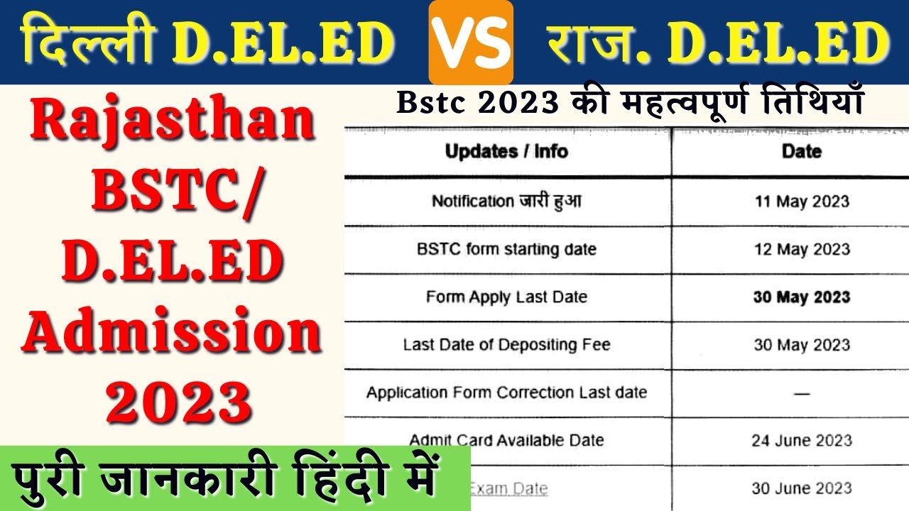 BSTC Admission 2023 Rajasthan D el ed Admission 2023 bstc-admission-2023-rajasthan-d-el-ed-admission-2023