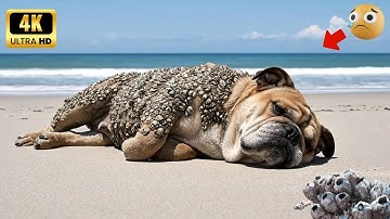 Puppy Screams in Pain as Barnacles Attack - Beach Rescue Team Rushes In