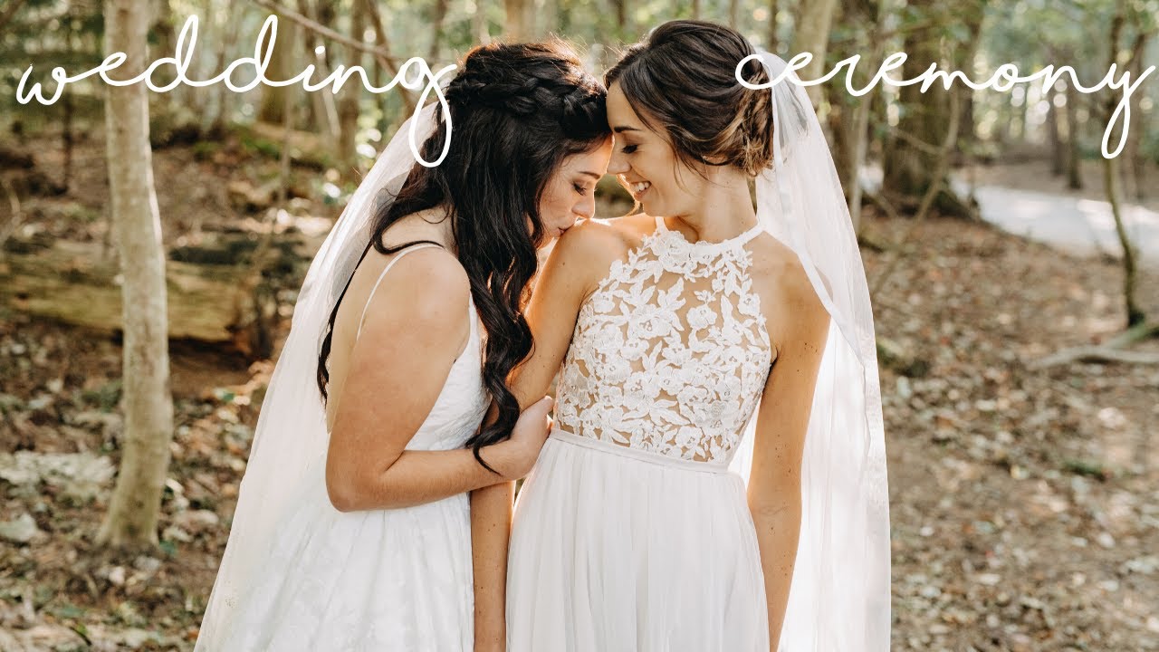 ROMANTIC WEDDING CEREMONY with personal vows! Lesbian Couple Allie and