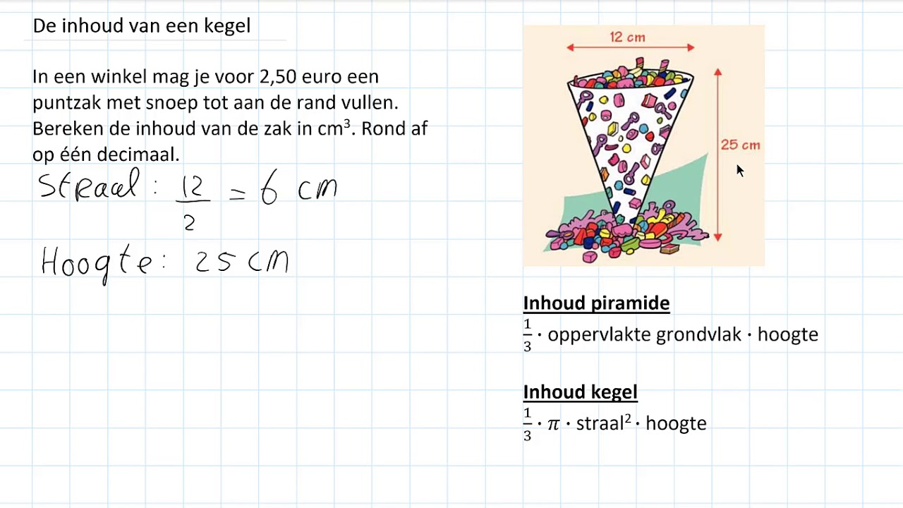 De inhoud van een kegel (2 HAVO/VWO & 2 VWO)