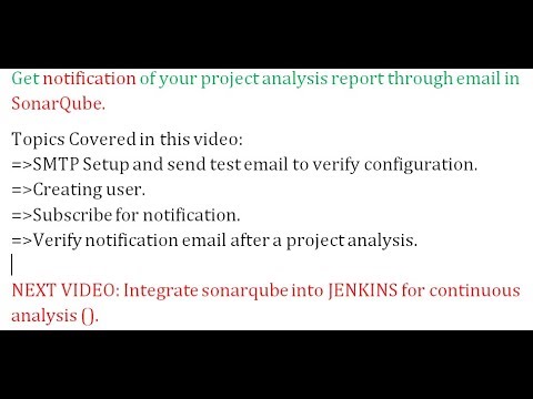 Email Notification about project analysis in SonarQube