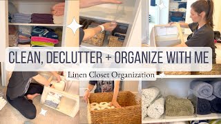 Clean, Declutter + Organize With Me! Linen Closet Organization