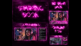 Neon Electric Pink Free Stream Overlay | Cute & Free Twitch Stream Overlays