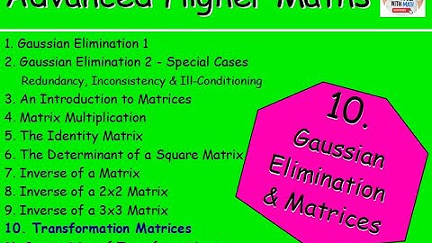 10.10 Matrices 10: Transformation Matrices - Advanced Higher Maths Lessons @MrThomasMaths