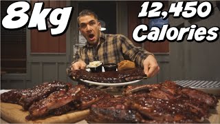 18lb BBQ RIB CHALLENGE IN PARIS!! Alabama BBQ - All you Can Eat Ribs | Camp 31 | Man Vs Food