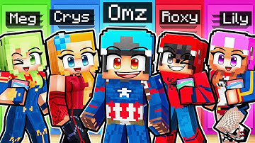 10 FRIENDS on one SUPERHERO HIGHSCHOOL BLOCK in Minecraft!