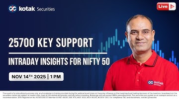 🔴 [Live] Intraday Insights for Nifty 50 | 25700 key support I Nov 14