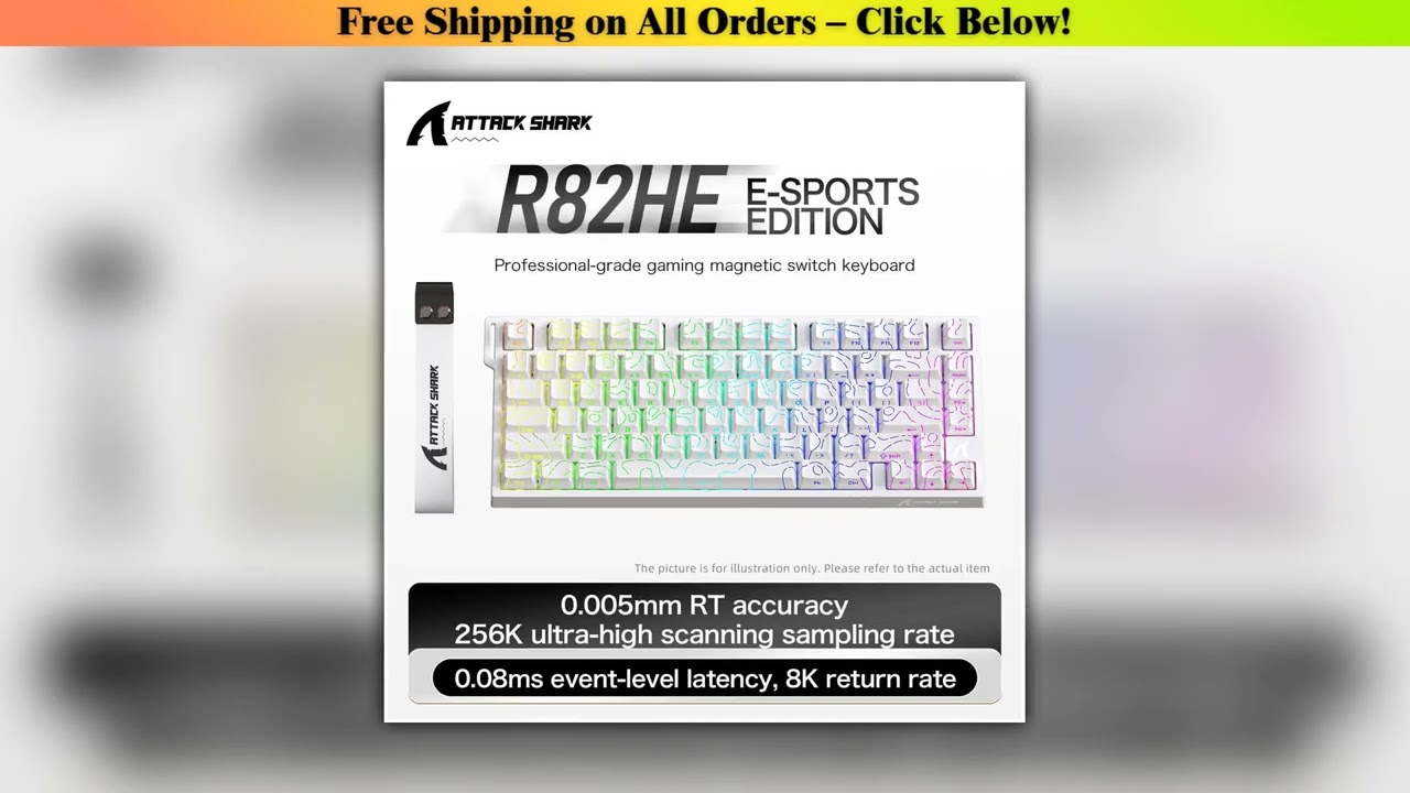 ATTACK SHARK R82 HE Magnetic Keyboard Gaming 8000Hz Rapid Trigger Wired ProGamer 75%