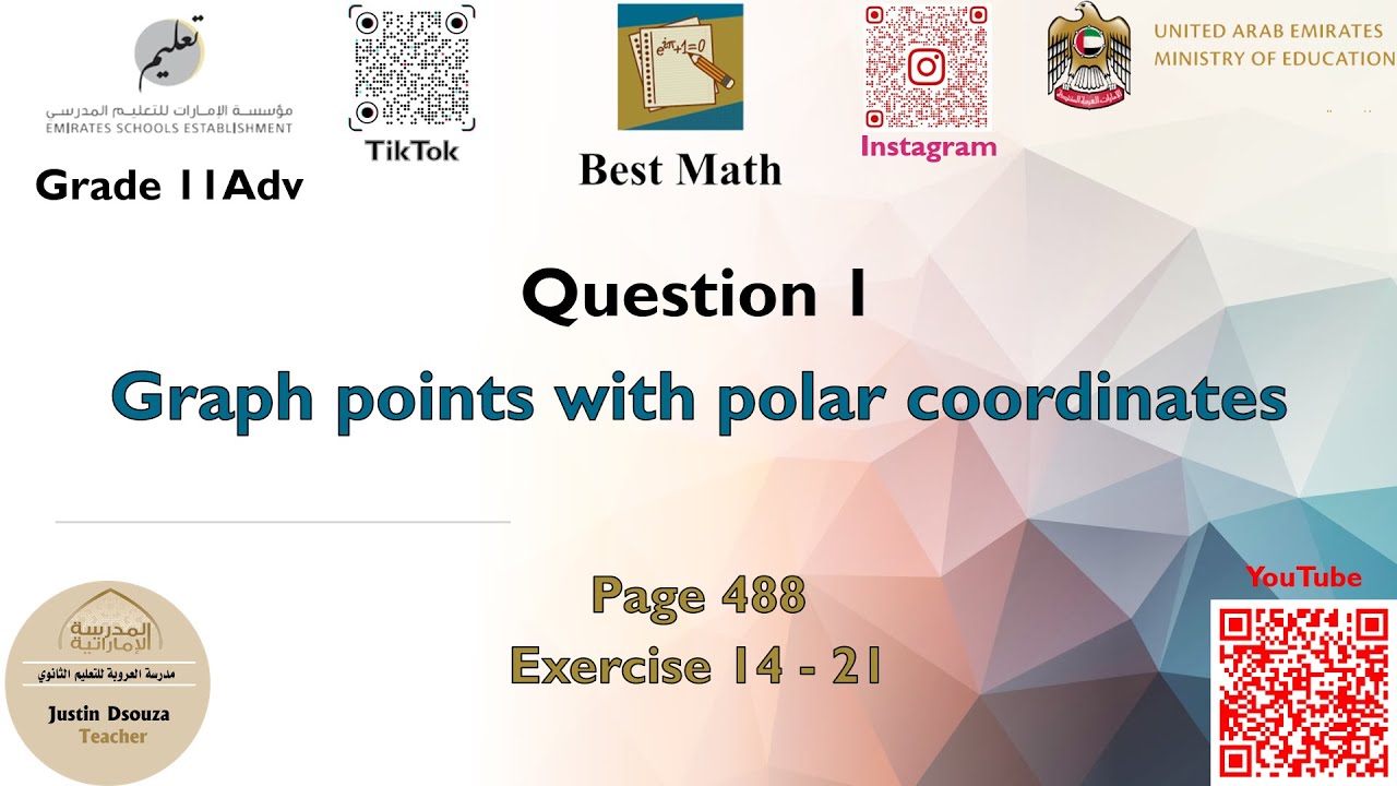 Graph points with polar coordinates | Q1 P1 | 11A | EoT3 | - YouTube