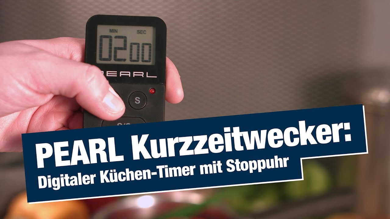 PEARL Kurzzeitwecker: Digitaler Küchen-Timer mit Stoppuhr, akustischem und optischem Alarm (Küchentimer Digital)
