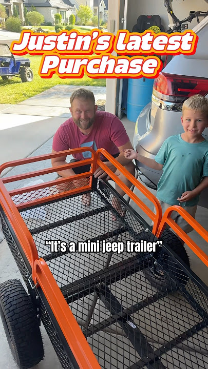 Dads starting him young learning the ropes of s trailer #minijeep #fatherson #dirtbike