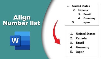 How to align numbering list in word document