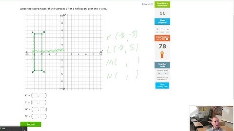 IXL R.10 8th grade math Reflections over the x and y axes find the coordinates SUM