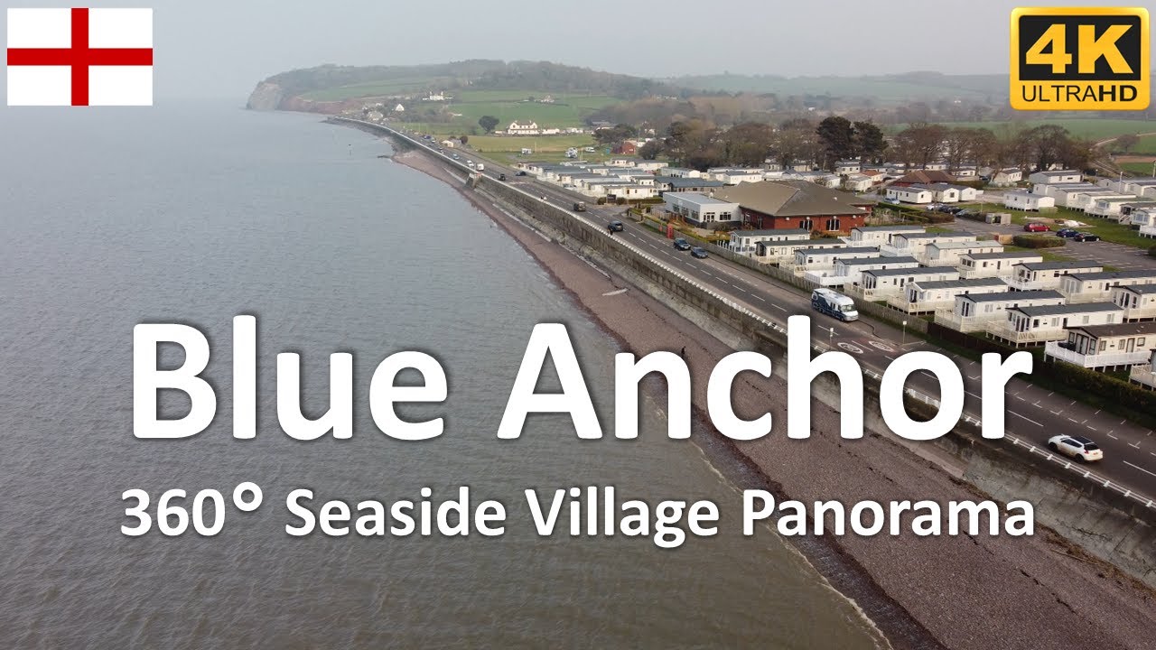 Blue Anchor - Seaside Village Panorama | Somerset | England | UK - 4k 360°