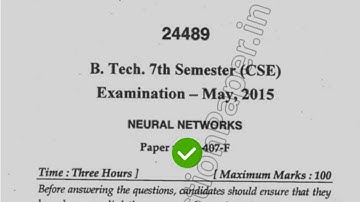 2015 Mdu BTech CSE 7th Sem Neural Netoworks Question Paper