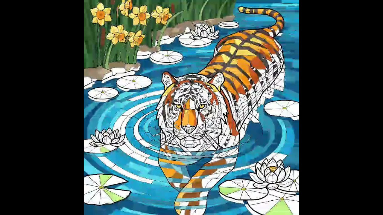 Colorful tiger canvas 