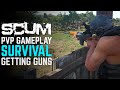 SCUM 0.5 gameplay 2021 | PvP survival episode 2 | Getting guns