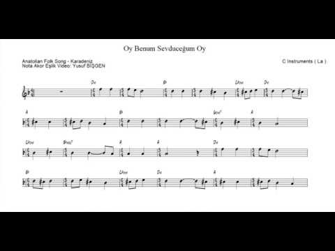 Nota Akor Eşlik - Oy Benum Sevduceğum Oy - C Instruments ( La ) - YouTube
