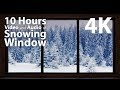 4K HDR 10 hours - Snowing Outside Window - relaxing, gentle, calming