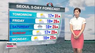 Sizzling hot weather to continue this week， rain on Saturday   전국이 불볕 더위…내일도 폭염，