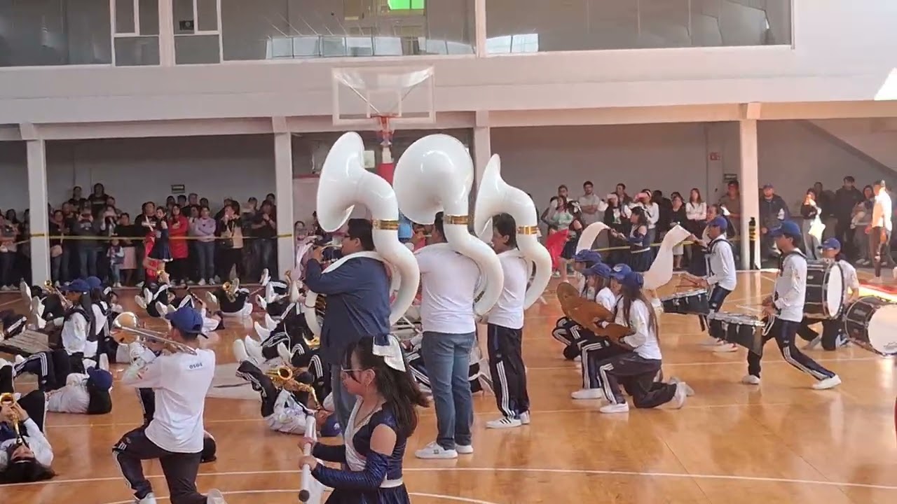 Osos marching band, de Perote, Ver. Inauguración de liga juvenil de baloncesto. 08/03/2026🏀🔴🟠💯🔵⚪️🐻🎺🥁
