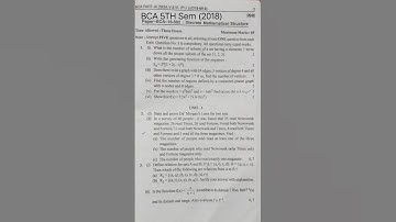 2018 Discrete Mathematics Structure Bca 5th sem previous ques paper #shorts