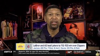 Jalen Rose DELIGHT LeBron & AD lead Lakers to 112-103 win over Clippers; LeBron: 28 Pts