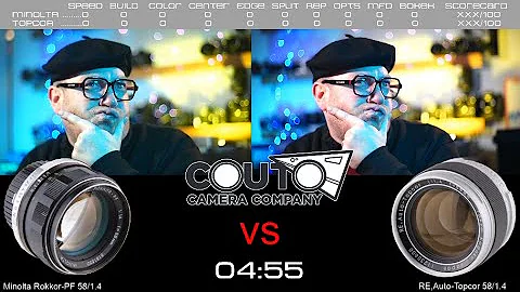 Minolta 58mm f/1.4 vs Topcor 58mm f/1.4 SHOWDOWN Rokkor-PF 7 6 Element MD RE,Auto-Topcor Minolta MD