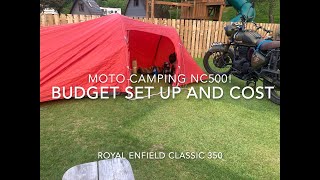 Moto camping the NC500 on the Royal Enfield Classic 350; budget set up!