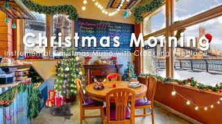 Christmas Coffee Shop Music - Happy NYC Ambience At Morning, Christmas Jazz, Fireplace Sounds & Snow