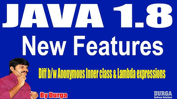 Java 1.8 New Features || Anonymous inner class & lambda expressions || Session - 15 by Durga sir