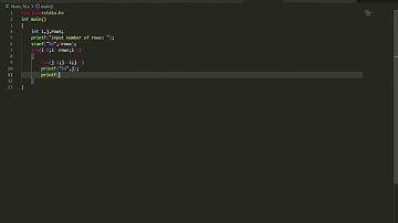 Display the pattern like right angle triangle using a number IN C