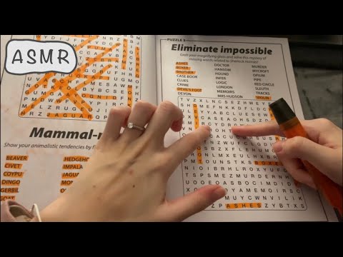 ASMR with Wordsearch Puzzles - Tracing + Whispering