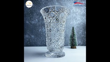 Lọ Hoa Decor Nghệ Thuật Pha Lê Tiệp Bohemia Mài Hoa Văn Bông Tuyết 80838 54