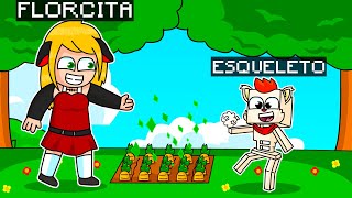 ¡JUGAMOS MINECRAFT PERO SOY UN ESQUELETO ÚTIL! 😱 🦴 😂 | SRGATO X FLOR ADOPTA A BABY GATO ESQUELETO